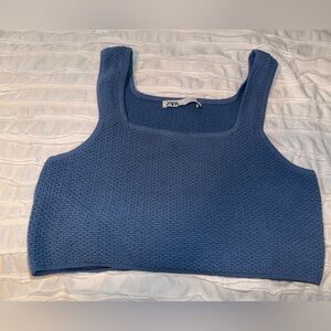 Zara Women's Sleeveless Blue Sweater